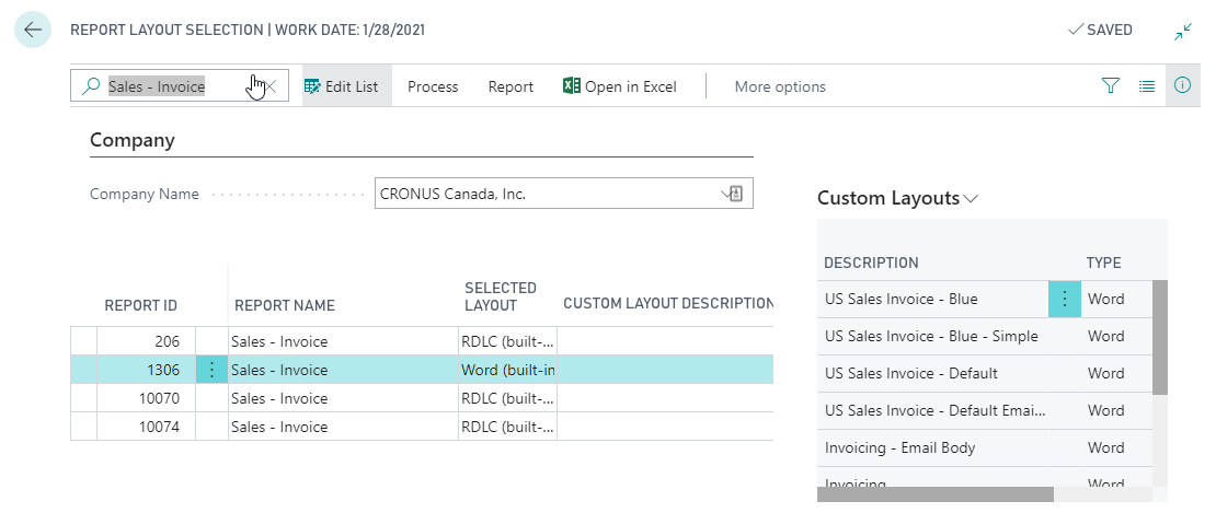 Capture d'&eacute;cran des r&eacute;sultats de la recherche de facture de vente.
